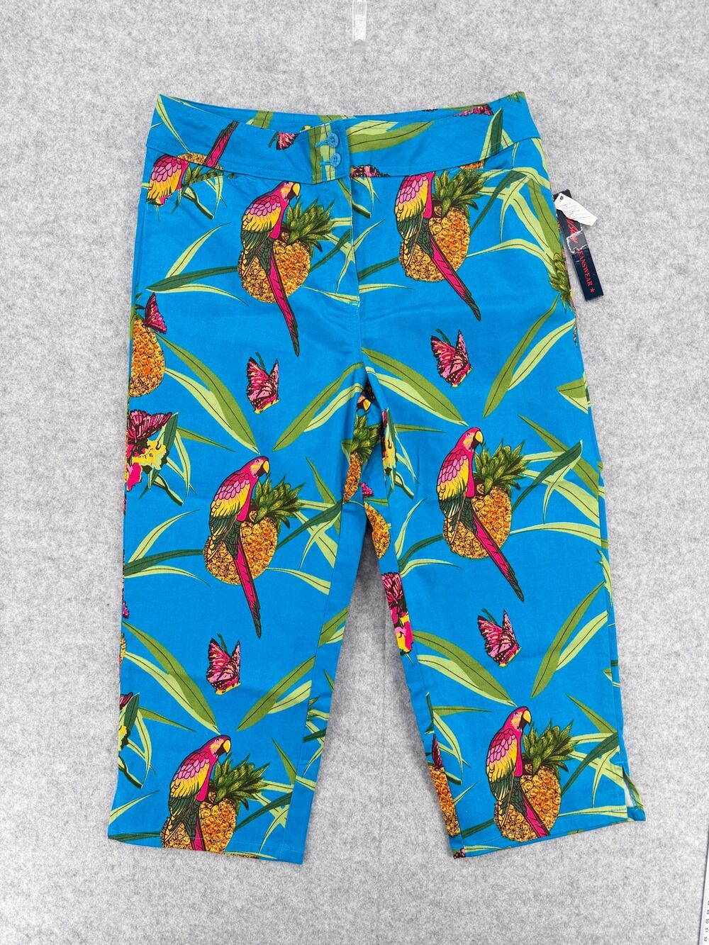 NWT Bill Blass Vintage Tropical Stretch Capri Pants Size 10